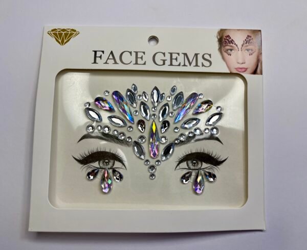 Strass auto adhesivas para rostro - Plateado - Imagen 1