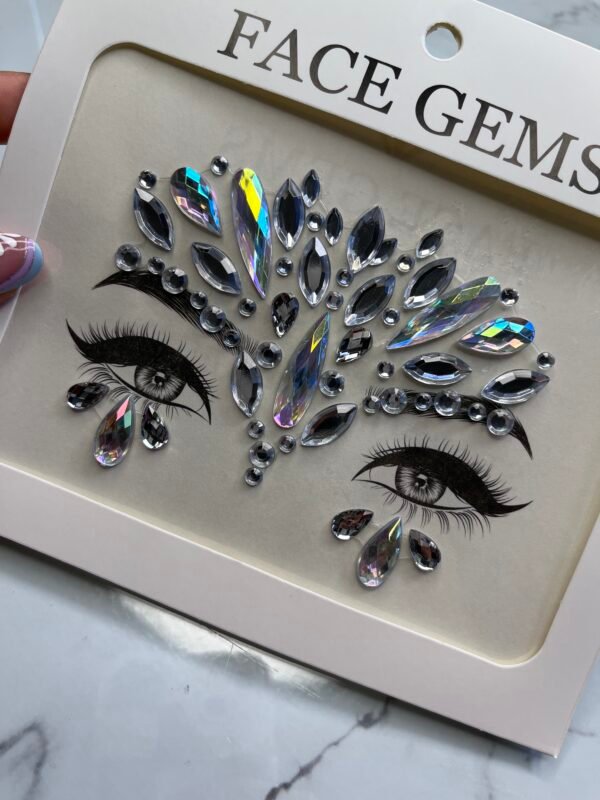 Strass auto adhesivas para rostro - Plateado - Imagen 2